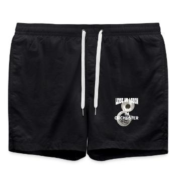 Sousaphon Leise im Leben Laut im Orchester - Badeshorts - Schwarz - Vorne - AI Model Male 185 light (185cm)