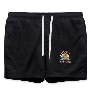 Respectez les capybaras Animaux mignons et drôles - Short de bain - noir - Devant - AI Model Male 185 light (185cm)