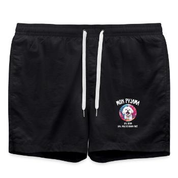 Pyjama Drôle Chien Bichon - Short de bain - noir - Devant - AI Model Male 185 light (185cm)