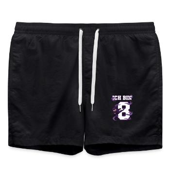 J’ai 8 ans Ninja, 8e anniversaire Karaté violet - Short de bain - noir - Devant - AI Model Male 185 light (185cm)