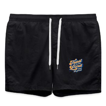 Christlicher Jesus-Gott-Anbetung-Glaube religiöse - Badeshorts - Schwarz - Vorne - AI Model Male 185 light (185cm)
