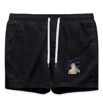 Future Classic – Retro Art Style - Swim Trunks - black - Front - AI Model Male 185 light (185cm)