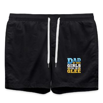 Père, père de trois filles et filles - Short de bain - noir - Devant - AI Model Male 185 light (185cm)