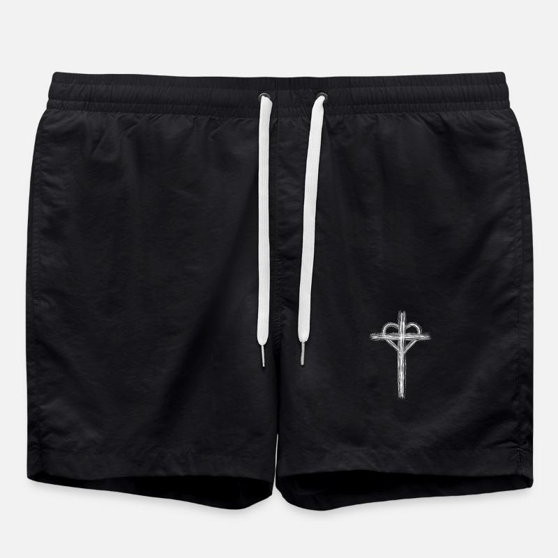 Stylized cross - Swim Trunks - black