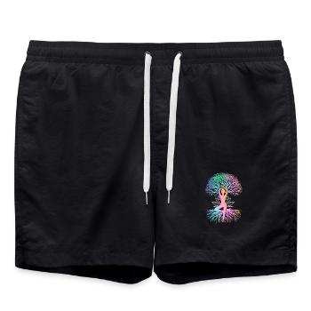 Yoga-Meditationstraining Yoga-Liebhaber-Yoga-Kurs - Badeshorts - Schwarz - Vorne - AI Model Male 185 light (185cm)