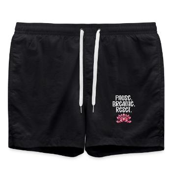 Yoga-Meditationstraining Yoga-Liebhaber-Yoga-Kurs - Badeshorts - Schwarz - Vorne - AI Model Male 185 light (185cm)