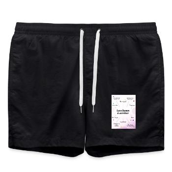 QUOTE. HUMOR. RESOLUTION. CHRISTMAS. YEAR - Swim Trunks - black - Front - AI Model Male 185 light (185cm)