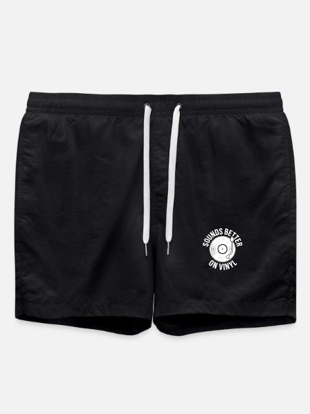 Sounds Better on Vinyl - Swim Trunks - black