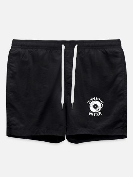 Sounds Better on Vinyl - Swim Trunks - black