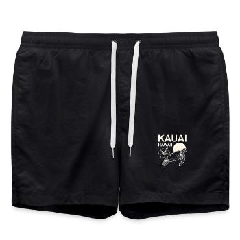 Hibiscus tortue de Kauai - Short de bain - noir - Devant - AI Model Male 185 light (185cm)