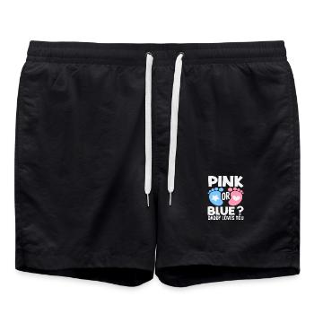 Pink Oder Blau Papa Liebt Dich Reveal - Badeshorts - Schwarz - Vorne - AI Model Male 185 light (185cm)