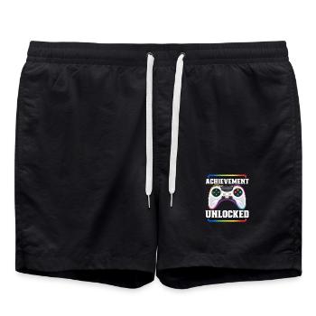 Gaming Gamer Videospiele Controller Zocken Zocker - Badeshorts - Schwarz - Vorne - AI Model Male 185 light (185cm)