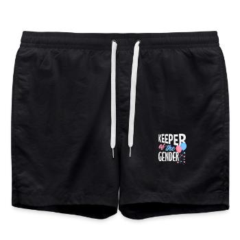 Hüter Des Geschlechts Luftballons Reveal - Badeshorts - Schwarz - Vorne - AI Model Male 185 light (185cm)
