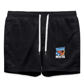 Team Nüsse Lustig Gender Reveal Junge - Badeshorts - Schwarz - Vorne - AI Model Male 185 light (185cm)