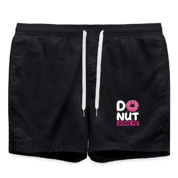 Donut fast food - Swim Trunks - black - Front - AI Model Male 185 light (185cm)