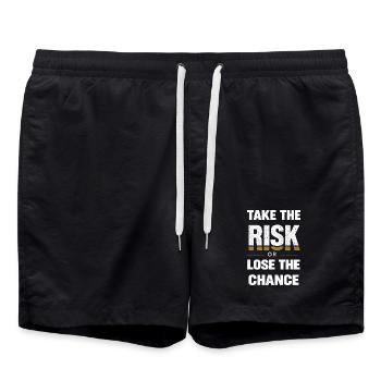 take the risk or lose the chance vintage design  - Badeshorts - Schwarz - Vorne - AI Model Male 185 light (185cm)