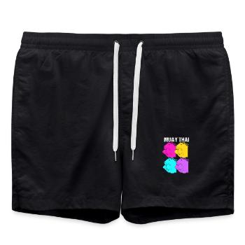 Thai boxing Kickboxer Kickboxing Muay thai - Badeshorts - Schwarz - Vorne - AI Model Male 185 light (185cm)