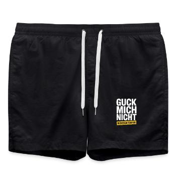 Guck Mich Nicht In Diesem Ton An Frech Büro Spruch - Badeshorts - Schwarz - Vorne - AI Model Male 185 light (185cm)