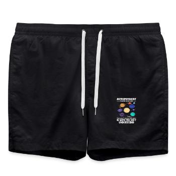 Astrophysicien Problem Solvant Problèmes Drôle de Diction - Short de bain - noir - Devant - AI Model Male 185 light (185cm)
