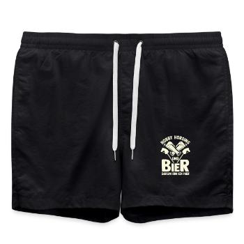 Bier Pferd Hobby Horsing - Badeshorts - Schwarz - Vorne - AI Model Male 185 light (185cm)