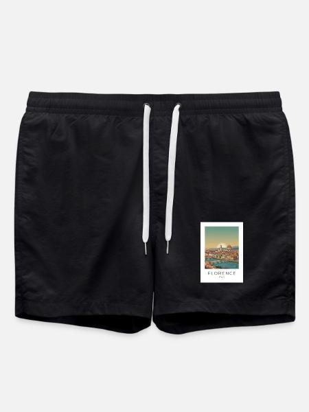 Dusk over Florence Cathedral - Swim Trunks - black