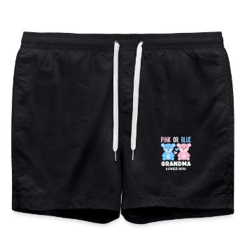 Pink Oder Blau Oma Liebt Dich - Badeshorts - Schwarz - Vorne - AI Model Male 185 light (185cm)