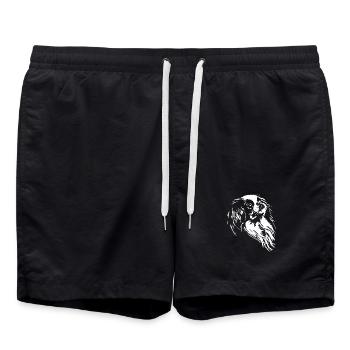 Japan Chin Silhouette Hunde Hund Wilsigns - Badeshorts - Schwarz - Vorne - AI Model Male 185 light (185cm)