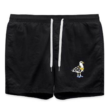 Mouette marguerite en look d’été - Short de bain - noir - Devant - AI Model Male 185 light (185cm)