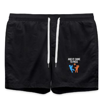 Mormonen - Badeshorts - Schwarz - Vorne - AI Model Male 185 light (185cm)