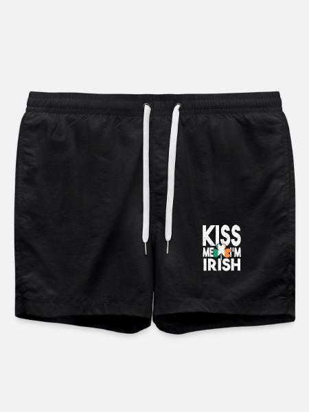 Kiss Me Irish Shamrock - Swim Trunks - black
