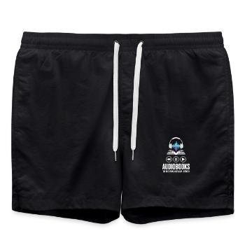 Hörbuch Leser - Audiobooks Liebe - Buchliebhaber - Badeshorts - Schwarz - Vorne - AI Model Male 185 light (185cm)