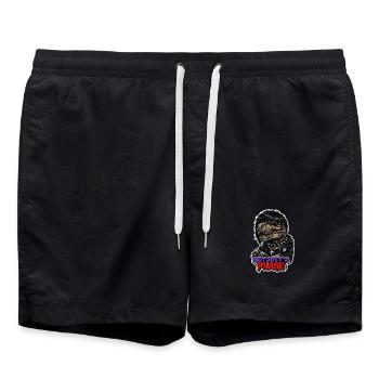 Dinosaure emo, Dino triste, Émotif - Short de bain - noir - Devant - AI Model Male 185 light (185cm)