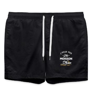 J’peux pas j’ai moisson – motif agricole - Short de bain - noir - Devant - AI Model Male 185 light (185cm)