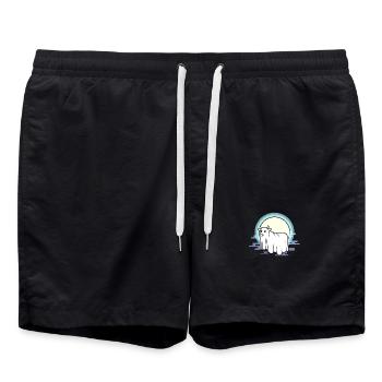 Vache lunaire à l’arc de brouillard - Short de bain - noir - Devant - AI Model Male 185 light (185cm)