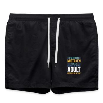 Dire que les jeunes ont l’air vieux Humour Cadeau drôle - Short de bain - noir - Devant - AI Model Male 185 light (185cm)