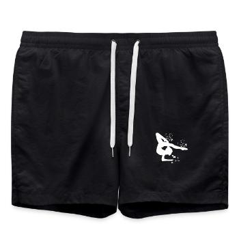 Gymnastin Mit Keulen Rhythmische Sportgymnastik - Badeshorts - Schwarz - Vorne - AI Model Male 185 light (185cm)