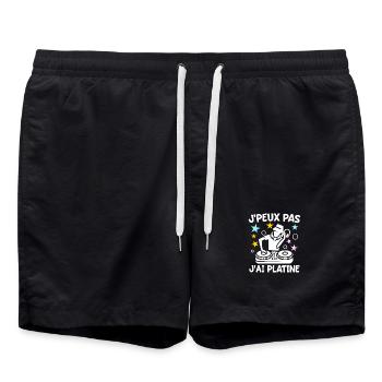 J'peux Pas J'ai Platine Humour DJ Disc Jockey Fun - Short de bain - noir - Devant - AI Model Male 185 light (185cm)