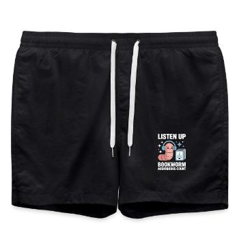 Moments de lecture détendus pour les fans de livres audio de Bookworm - Short de bain - noir - Devant - AI Model Male 185 light (185cm)