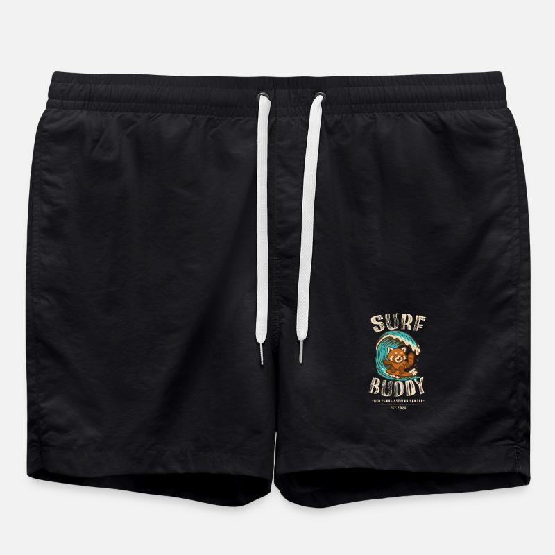 Surf Buddy, Freund auf dem Surfboard - Badeshorts - Schwarz