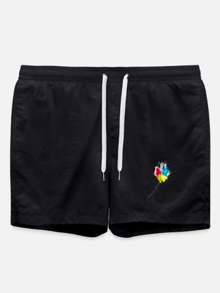 Kaléidoscope en cascade de couleur - Short de bain - noir