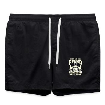 Reiten Pferdeliebhaber Reiterhof Pferde - Badeshorts - Schwarz - Vorne - AI Model Male 185 light (185cm)