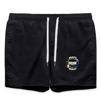 Ligue de la Bière Hockey Humour des joueurs drôles de hockey - Short de bain - noir - Devant - AI Model Male 185 light (185cm)