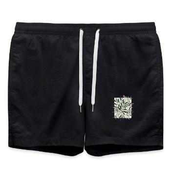 Danse des feuilles au ton naturel - Short de bain - noir - Devant - AI Model Male 185 light (185cm)