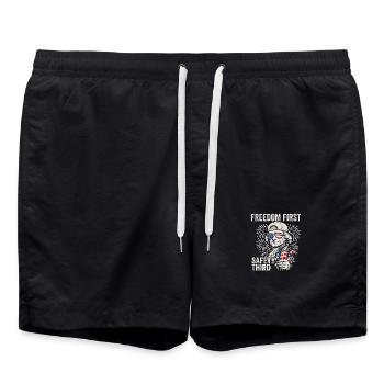 Freedom first, security in third place. Jef - Swim Trunks - black - Front - AI Model Male 185 light (185cm)