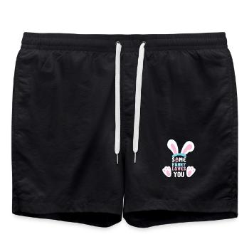 Ein Kaninchen liebt dich - Badeshorts - Schwarz - Vorne - AI Model Male 185 light (185cm)