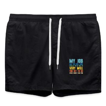Blague de travail : Tu fais bien ton travail - Short de bain - noir - Devant - AI Model Male 185 light (185cm)