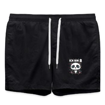 Ich bin 8 - Süßes Panda zum 8. Geburtstag - Badeshorts - Schwarz - Vorne - AI Model Male 185 light (185cm)