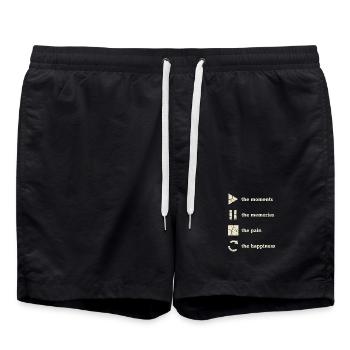 Pleine conscience, moments, souvenirs, bonheur - Short de bain - noir - Devant - AI Model Male 185 light (185cm)