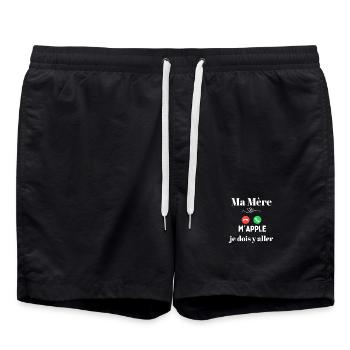 Ma Mère M’APPLE: je dois y aller - Short de bain - noir - Devant - AI Model Male 185 light (185cm)