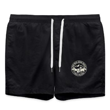 Bleib wild Bring Snacks Pack das Hundedesign - Badeshorts - Schwarz - Vorne - AI Model Male 185 light (185cm)